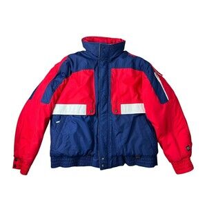 Cornice Men's Heavy Winter Snowboard Ski Coat  Size L  Red White & Blue Jacket